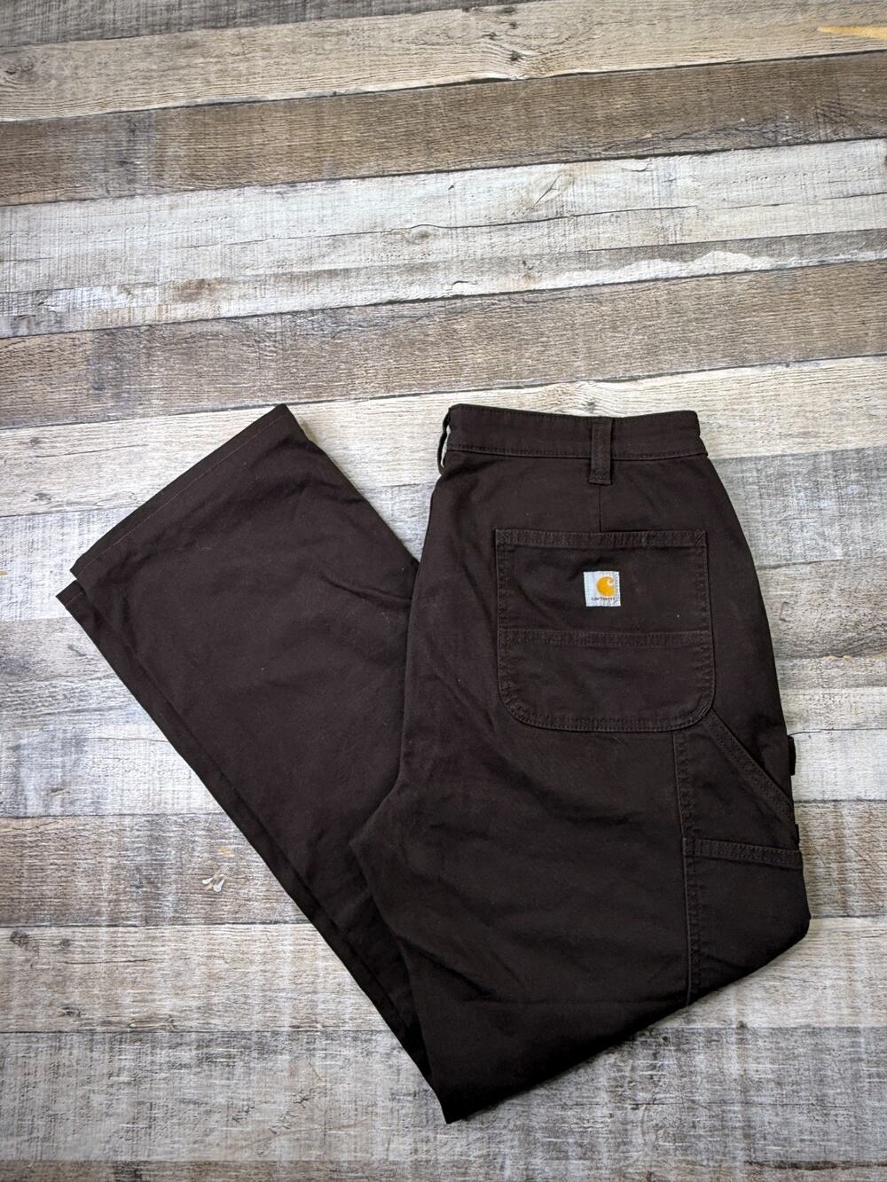Carhartt Rugged Flex Canvas Work Pant Womens 12 Brown Carpenter Loose BN2080-W